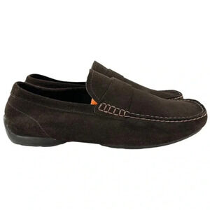 Banana Republic mens flats 9 chocolate brown suede square toe driving loafers